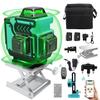 Renkissy 4x360° Laser Level, 16-Line Green Laser, Automatic Leveling, High-Brightness Laser Level with Remote Control, Bluetooth Connectivity (2 Batte