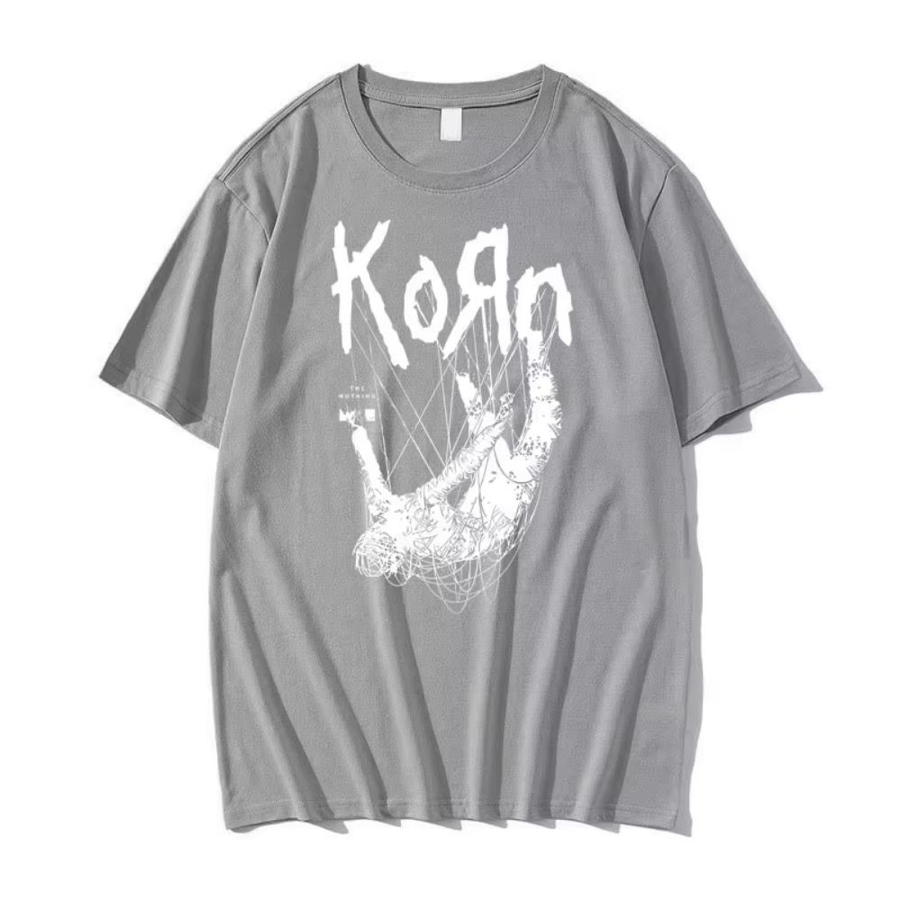 Summer Korn Band The Graphic T-Shirt Men Women Retro Nu Metal Rock Oversized Streetwear Cotton