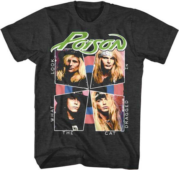 Poison Look What The Cat Dragged In Men T Shirt 80 Rock Music Band Merch XXXL