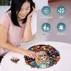 Qiuenisray Jigsaw Puzzle, 200 Pieces, Wooden Puzzle, "Forest Kitten" (28.4 x 28.4 cm), 3mm Thick, Irregularly Shaped Pieces, Adult-Oriented, Durable,
