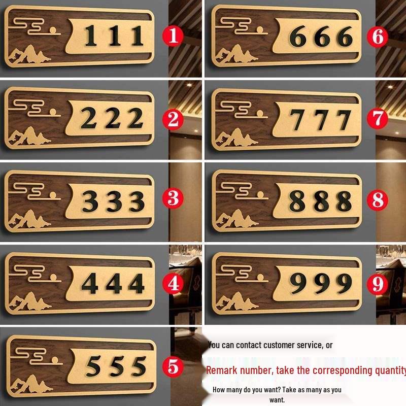 Elegant Chinese Style Hotel and Teahouse Signage for Private Rooms and Club