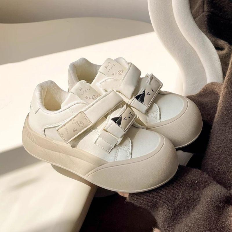 Spring New Velcro Thick-soled Little White Shoes Women's Style Fashion Student Versatile Soft-soled Casual Shoes