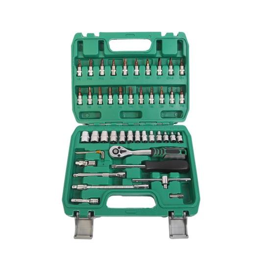 46Pcs Car Repair Kit Professional Socket Set with 72T/24T Ratchet Wrench High Hardness
