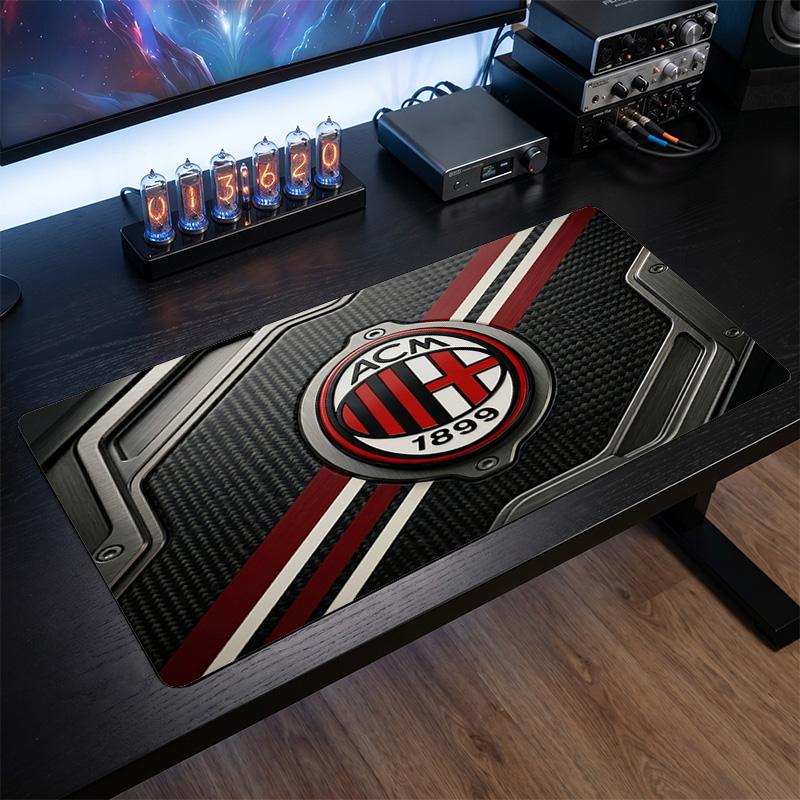 Tappetino per Mouse Grande Stampato AC Milan, Tappetino Morbido in Gomma Antiscivolo per Scrivania da Gioco per Ufficio Laptop Computer Decorazione
