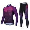 Mens Long Sleeve Cycling Jersey Bib Shorts Set Road Mountain Bike Riding Breathable Performance Wear