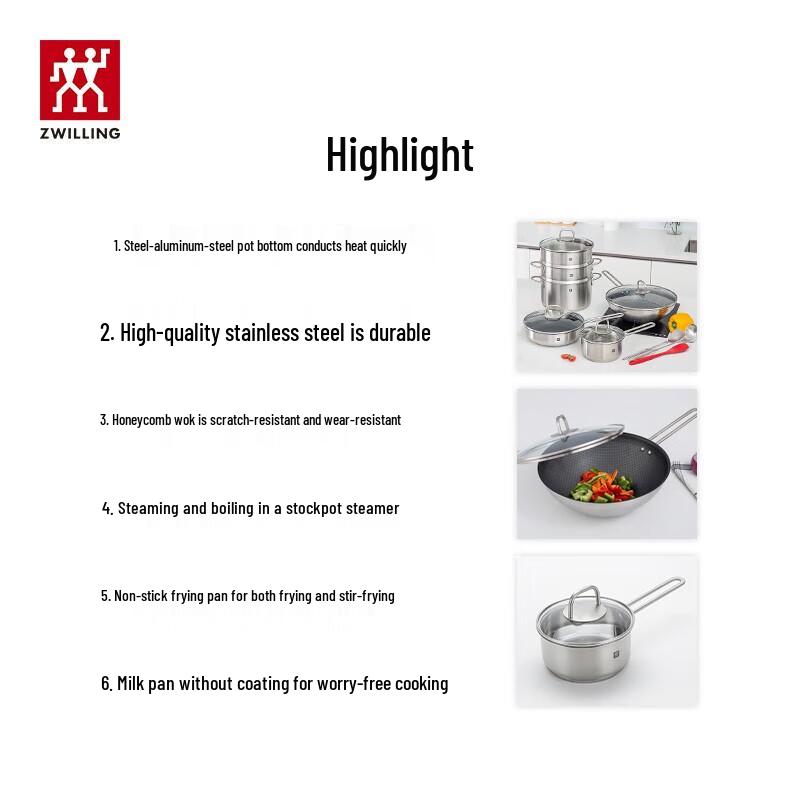 Zwilling Stainless Steel 9-Piece Cookware Set