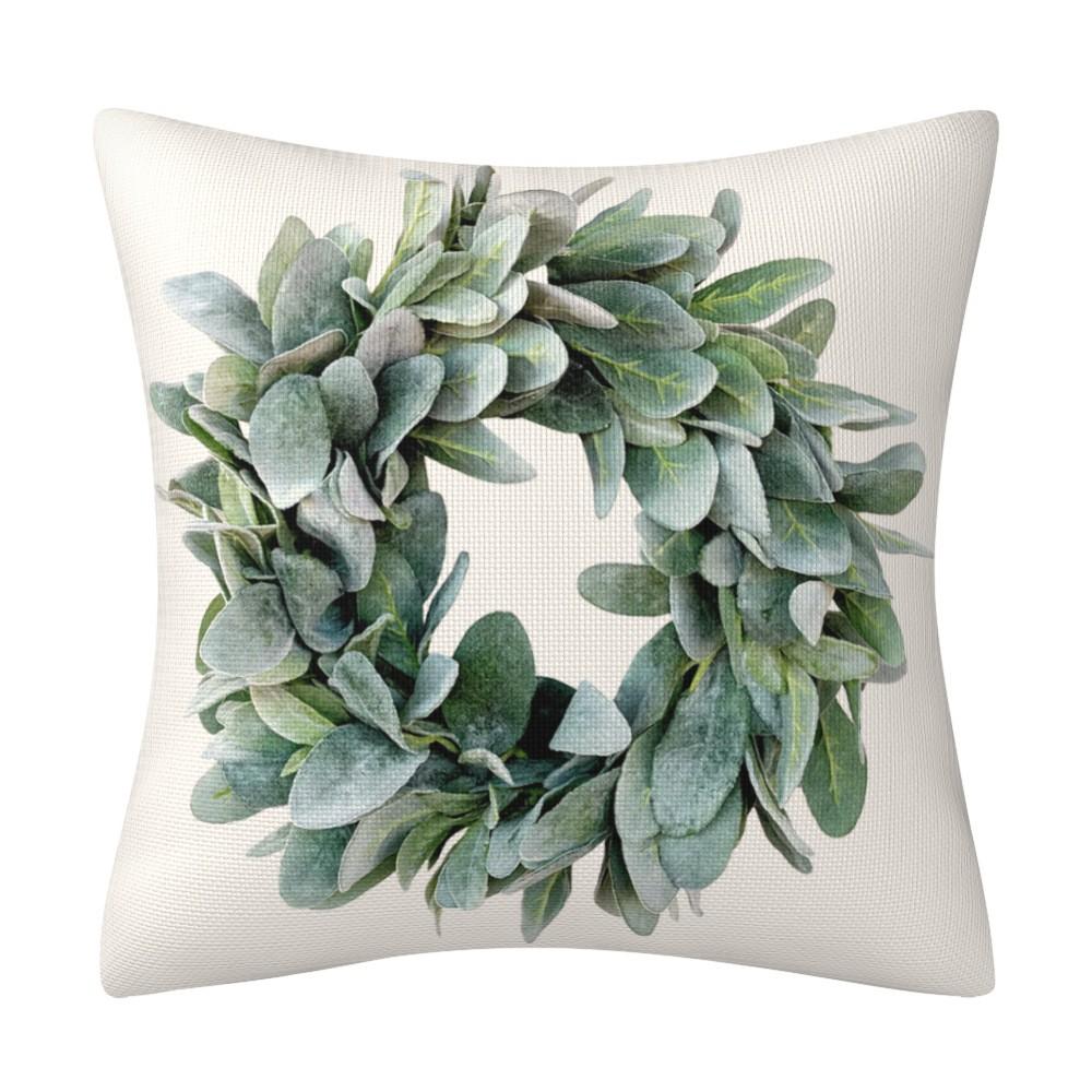Spring Garland Plant Flower Throw Pillowcases Cotton Linen Cushion Cover For Sofa Home Living Room Fundas Para Cojines