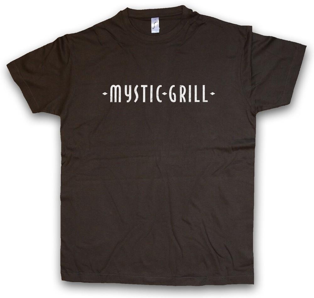 

MYSTIC GRILL T-SHIRT Vampire Sign Restaurant Diaries The Falls Logo Insignia 2XL