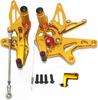 Kawasaki Ninja 400 ZXR400 Adjustable Position CNC Gold ZX-R400 2018-2021 5-Step Rearsets, Aluminum,