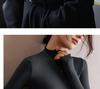 Elegantly Designed Women's Ruffle-Edged Half-High Neck Long-Sleeve Top for Autumn/Winter