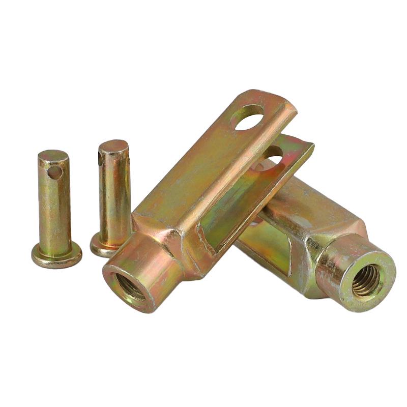 Galvanized Tractor Brake Pull Rod U-Shaped Forged Steel Fork with Forward and Reverse Thread