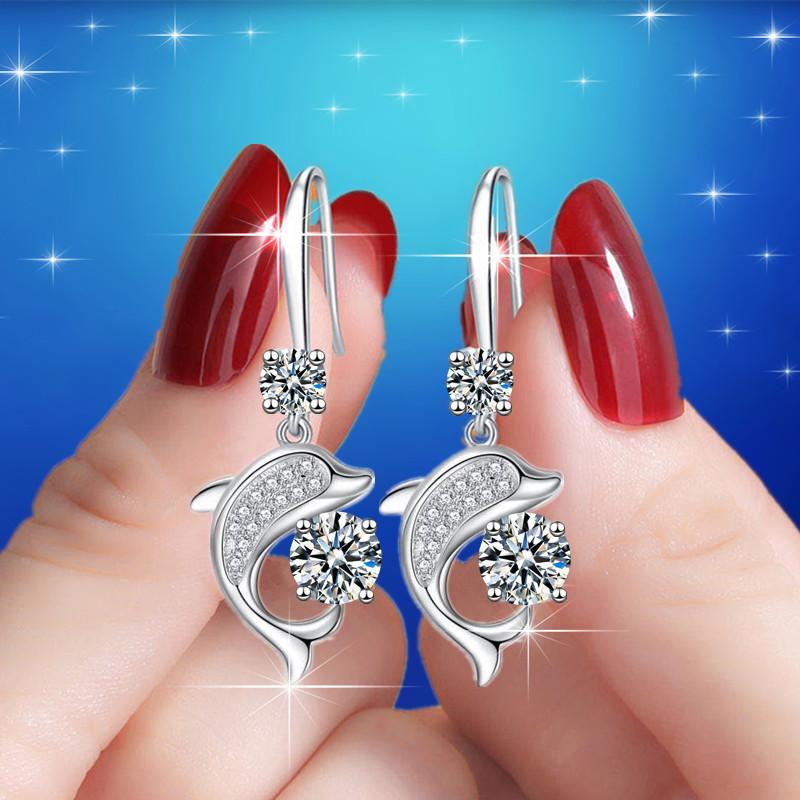 Orecchini A Forma Di Delfino In Argento Sterling 925 Con Placcatura Oro Rosa – Gioielli A Cuore Per Donne, Confezione Regalo