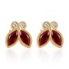 Huibao Red Marquise CZ Butterfly Jewelry Set for Women Gold Plated Stainless Steel Necklace Bracelet Stud Earrings 3 Piece Set