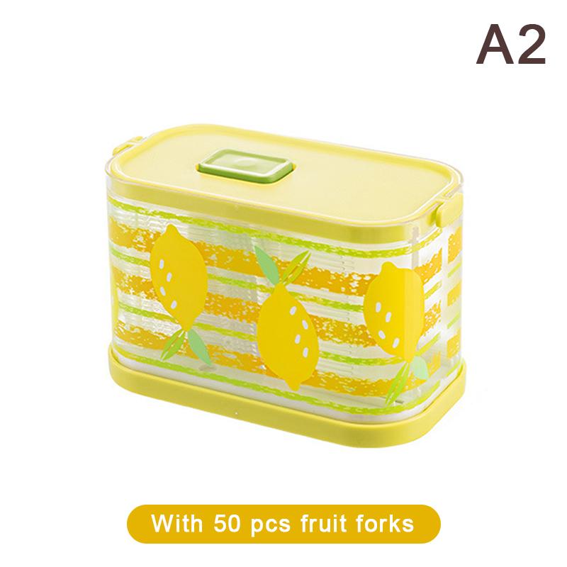 Disposable Fruit Fork Storage Box With 50 Pcs Fruit Forks Press Design Reusable Portable Fork Organizer Home Party Use
