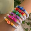 Fresh Geometric Soft Pottery Stacked Bracelet Set Female, Wind Color Flower Bracelet