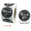 Black Coated Paper Hot Foil Thank You Sealing Stickers - Self-Adhesive Baking Labels
