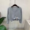 C S In The Room Women Cable V neCk Cropped Knit 4 ColorS
