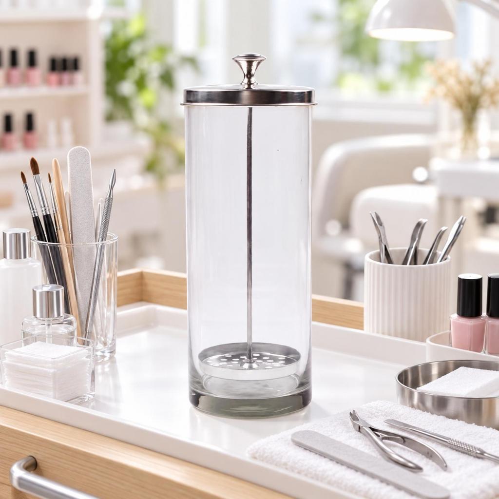 Glass Jar Nail Tool Space-Saving