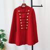 Autumn and winter new design temperament knitted double-sided woolen cloak coat women's medium and long sweater shawl jacket