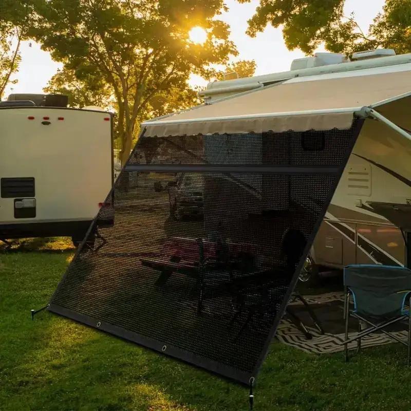 RV Awning Sun Shade Screen Breathable Mesh Outdoor Sunshade Net Motorhome Camping Trailer Awning Shade Sunscreen Shadescreen