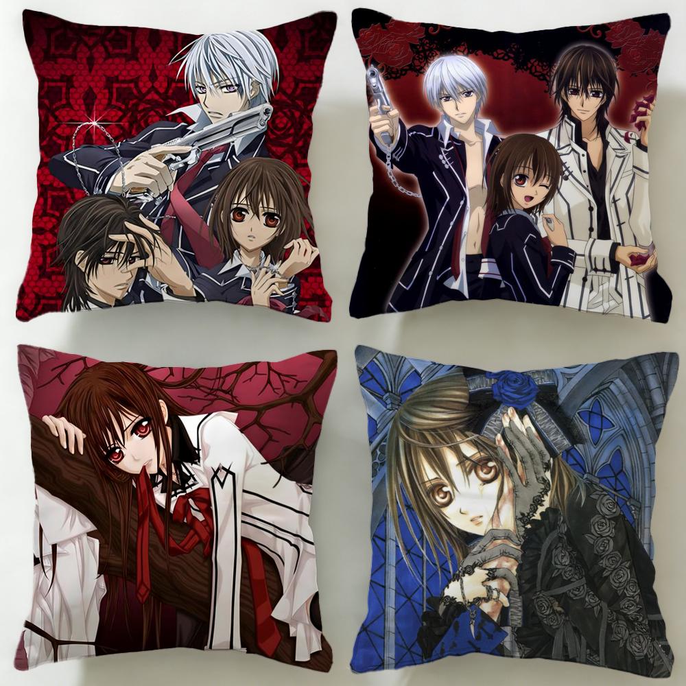 classic anime Vampire Knight Cushion Cover Soft & Easy-Wash Pillow Case – Versatile for Couch, Bed, Travel and Office