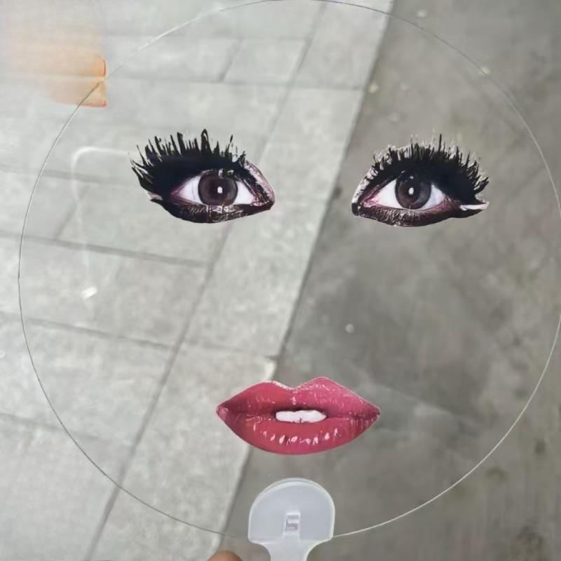 Pink and red lip photos, pink and transparent round pink, concert small round pink