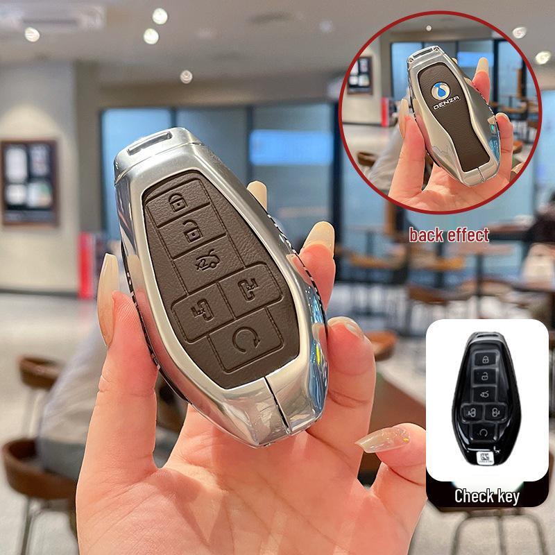 Denza 2025 D9 Key Case for Luxury Flagship Model - Metal & Leather with Advanced Buckle
