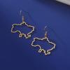Pendientes Colgantes Mapa de Ucrania Color Oro Acero Inoxidable Bandera Pendientes Colgantes Ucranianos para Mujer Regalo de Joyería