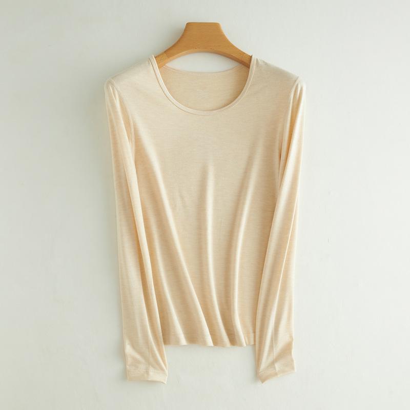 

Женский облегающий комплект термобелья: Черные акриловые изделия, окрашенные по технологии «Black Technology Color-Spun», топ с круглым вырезом и длинными рукавами и брюки для осени и зимы. L (suggested weight 105-120 lbs)