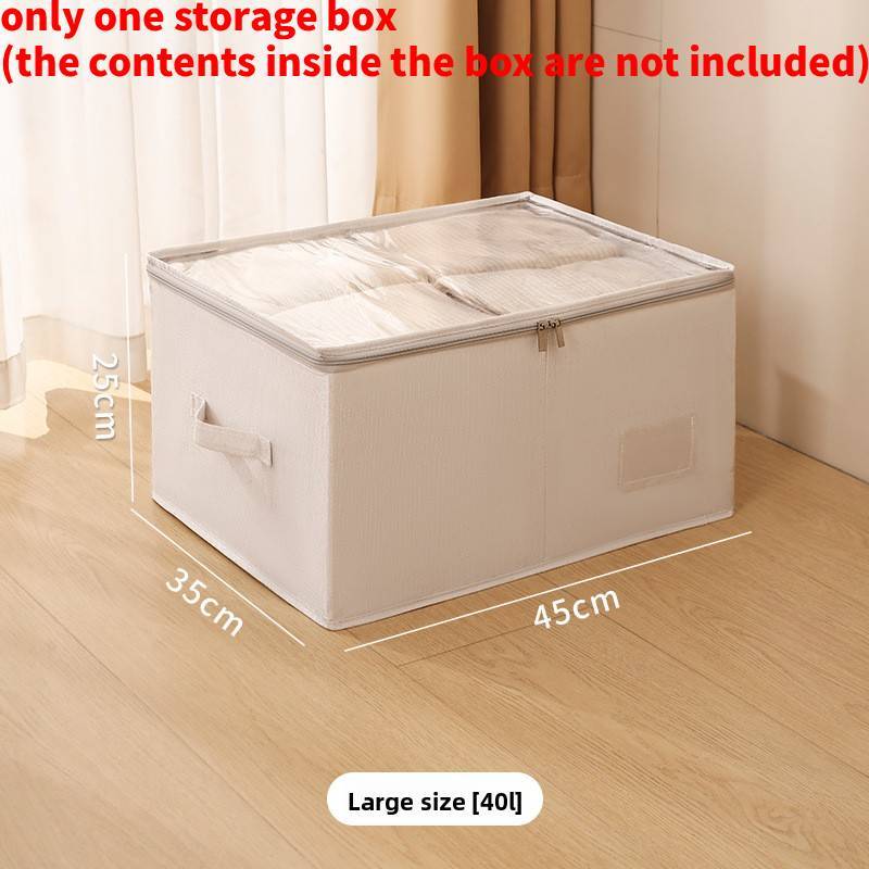 Cotton Linen Foldable Clothes Storage Box With Lid For Bedroom Organization