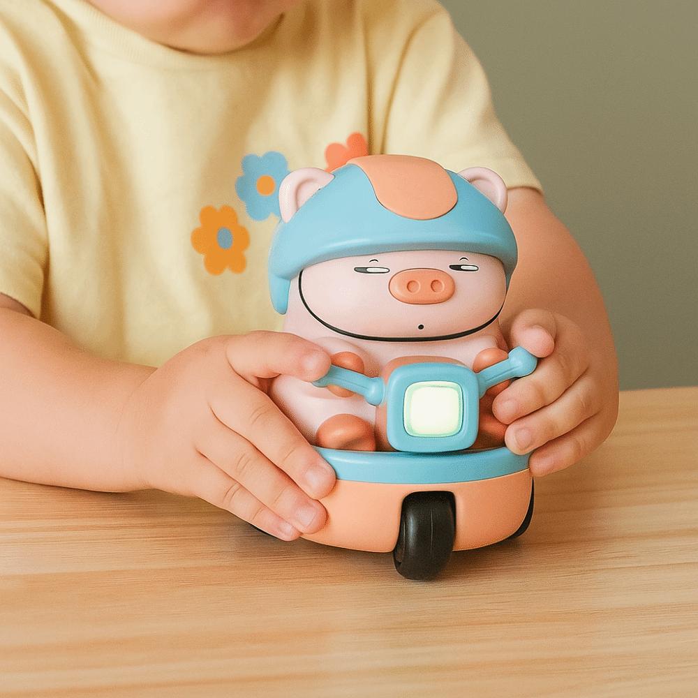 Sound And Light Animal Piggy Electric Car Toy Plastic Children Fun Motorcycle  Birthday Gift