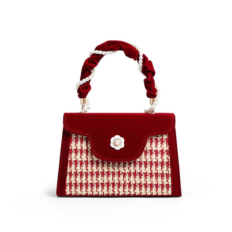 2025 New Red Bridal Wedding Bag for Women, Crossbody Bag, High-end Handbag, Underarm Bag