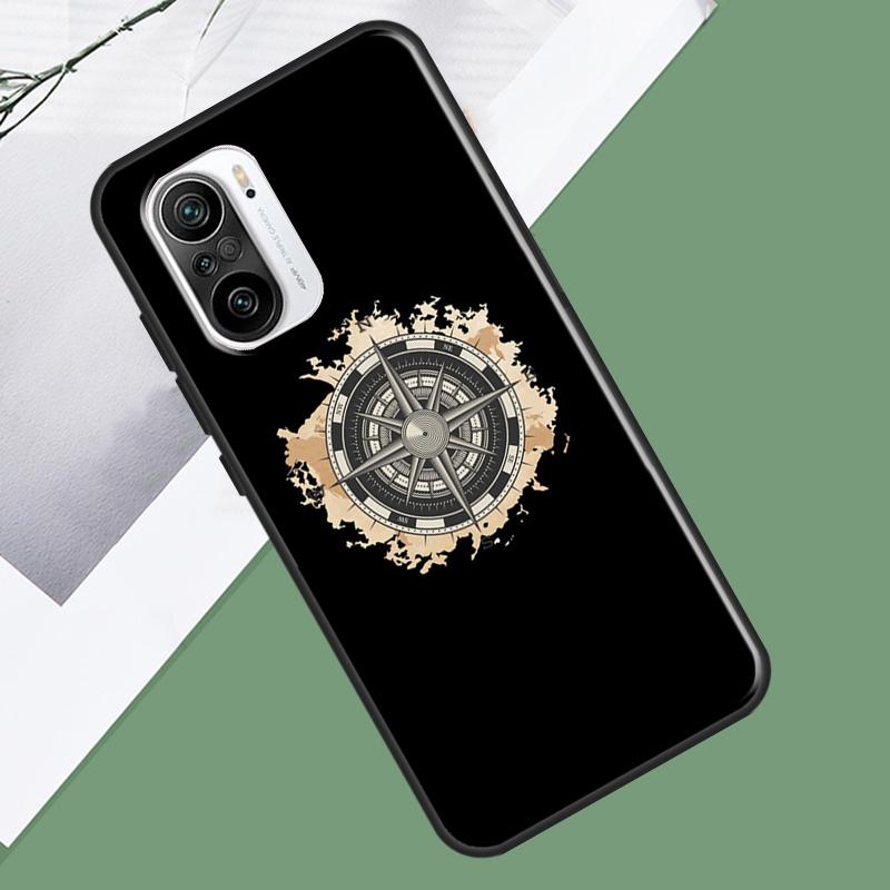 World Map Compass Nautical Case For Xiaomi 15 Ultra 13 14 13T 14T 15T Pro 17 Pro Max POCO X7 Pro F5 F6 X5 X6 F7 Cover