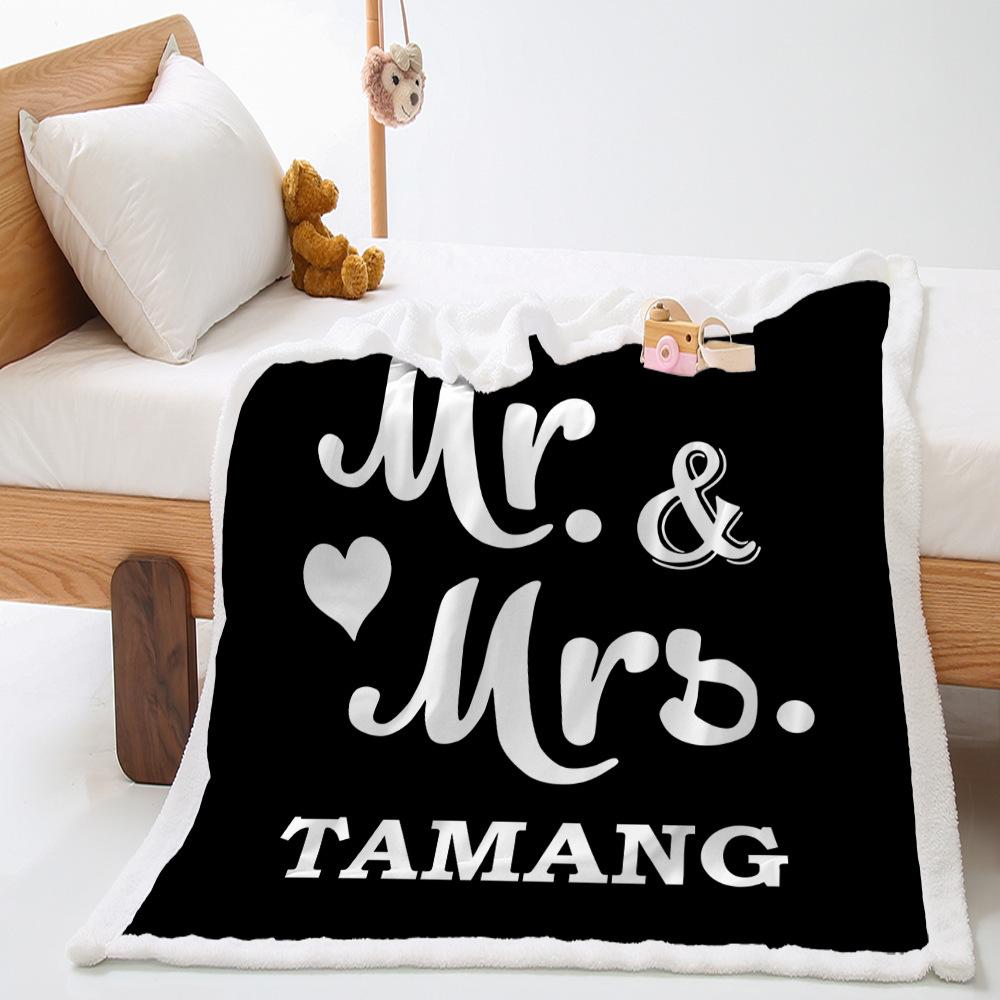 2D digital printing Valentine's Day thickened lamb wool crystal fleece blanket blanket
