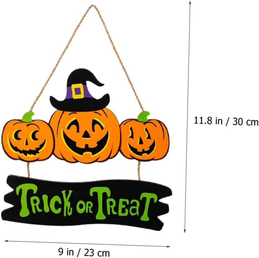 Wooden Halloween Pumpkin Hanging Sign Door Wall Decor Party Home Garden Decoration