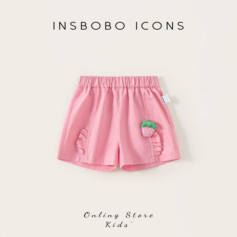 Insbobo Baby Pants Summer Style Girl Shorts Infant Casual Pants Cute Baby Toddler 2025 Early Autumn Outfit Pink 90