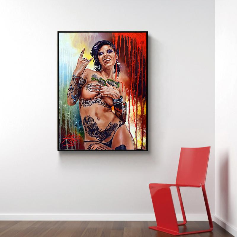 Poster Tablou Pânză Femeie Sexy Graffiti Girl Artă de Perete Print Imagine Decorativă Modern Living Room Decor Acasă Neframat