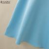 ZANZEA Women Casual Square Collar Summer Short Sleeve A-Line Dress