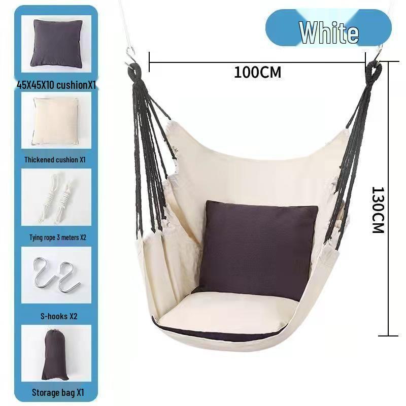 Canvas Hanging Chair: Thickened Indoor/Outdoor Dorm Swing for College Students & Kids