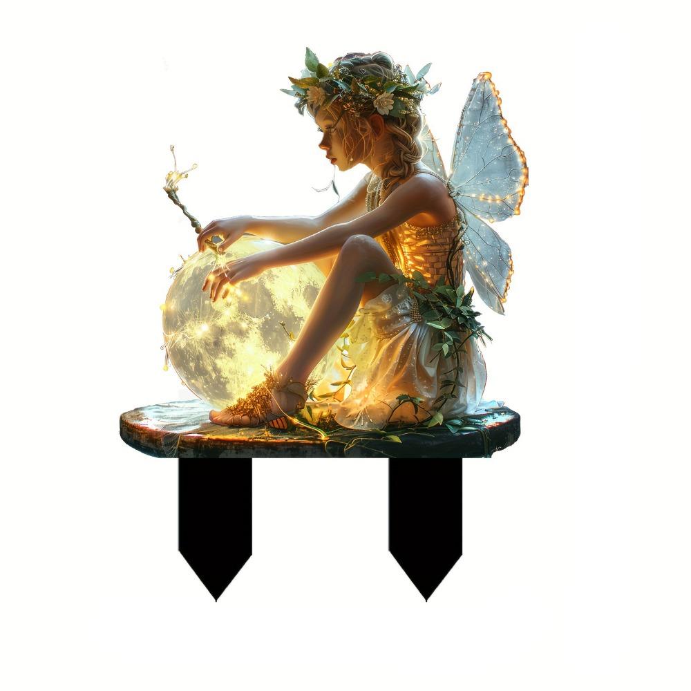 

Catching Light Ball Design Fairy Mini Figurine Acrylic Garden Stake Courtyard Style 2