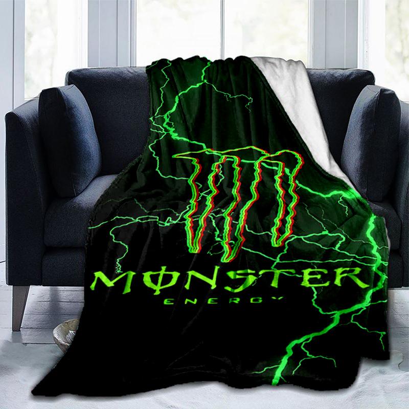 Výkonná energetická nápojová logo deka Vhodná na pohovky, postele, kancelárie a kempovanie - Perfektný darček na Halloween Vianoce