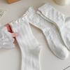 Female Spring and Autumn Lovely Lace Moon In The Tube Pile Pile Cotton Socks