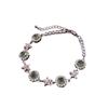 Zircon Flower Round Bracelet: High-End Light Luxury Fashion, Retro Versatile Women's Jewelry