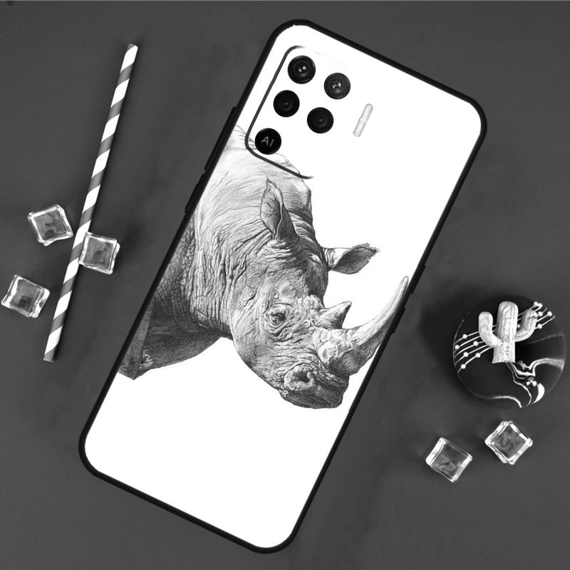 Animal Rhino Case For Oppo A40 A60 A80 A16 A76 A96 A18 A38 A58 A78 A98 A91 A15 A17 A74 A94 A54 A57S Cover