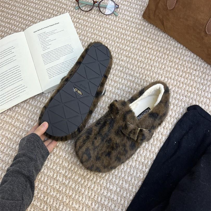 Mao Mao Slippers Women's Outer Wear 2025 New Autumn and Winter One-pedal Fashion Out Bag Head Half Drag Cotton Slippers Mao Mao Shoes