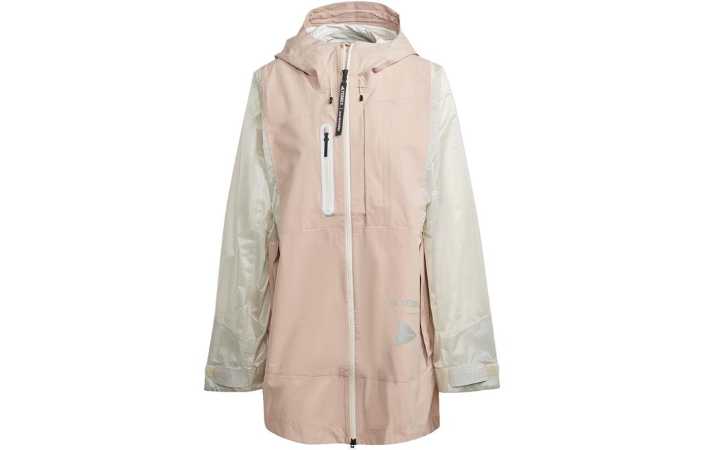 adidas X And Wander Adidas TERREX X And Wander Windbreaker Jackets Women's Gray Pink Hooded Moderate HR7144