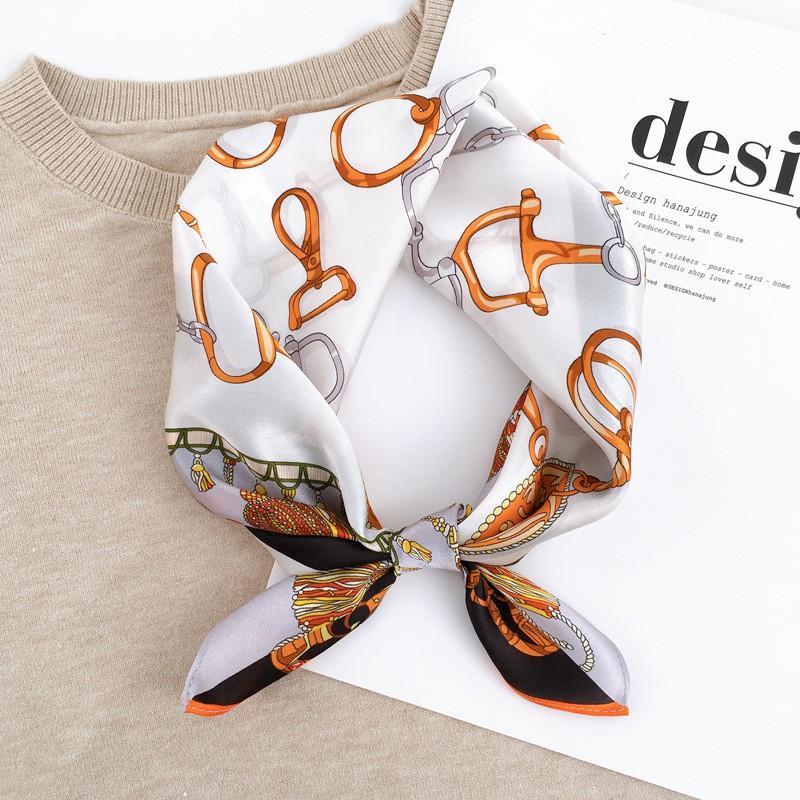 Silk Square Scarf Women 53x53cm Lightweight Pure Mulberry Neck Classic British Style Accessory