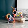 Colorful Cattle Animal Ox Statue Home Decor Living Room Bull Sculpture TV Cabinet Ornament Crafts Abstract Figurine