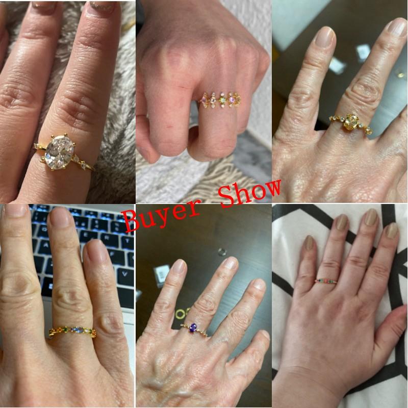 CANNER 925 Silver Original Rings Colorful Crystal Wedding Ring For Women Lovers' Minimalist Engagement Bague Femme Fine Jewerly