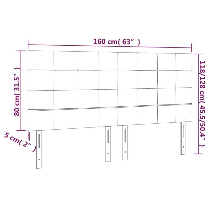 VidaXL LED Headboard Bedroom Furniture Double Bed Accessory Head of Bed Frame Interior Cream 3122435